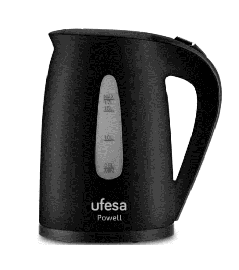 BOUILLOIRE PLASTIQUE POWELL 2200W 1,7L NOIR UFESA