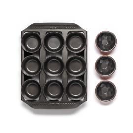 MOULE MUFFINS 9PCS+ SUPPORT CREABAKE J304SS04 TEF