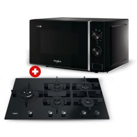 TC GOWL 928/NB 90CM GAZ VERRE 5F MULTI LEVEL WHP + MO MWP 101 W BLANC 20L 700W WHIRLPOOL
