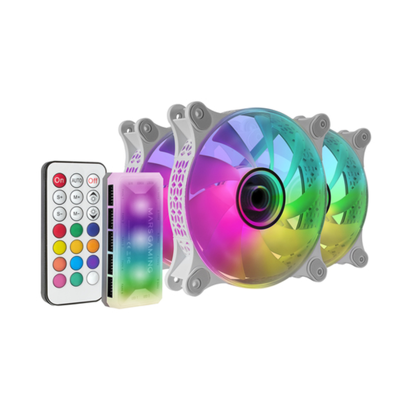 Mars Gaming Kit 3 Ventilateurs RGB Blanc