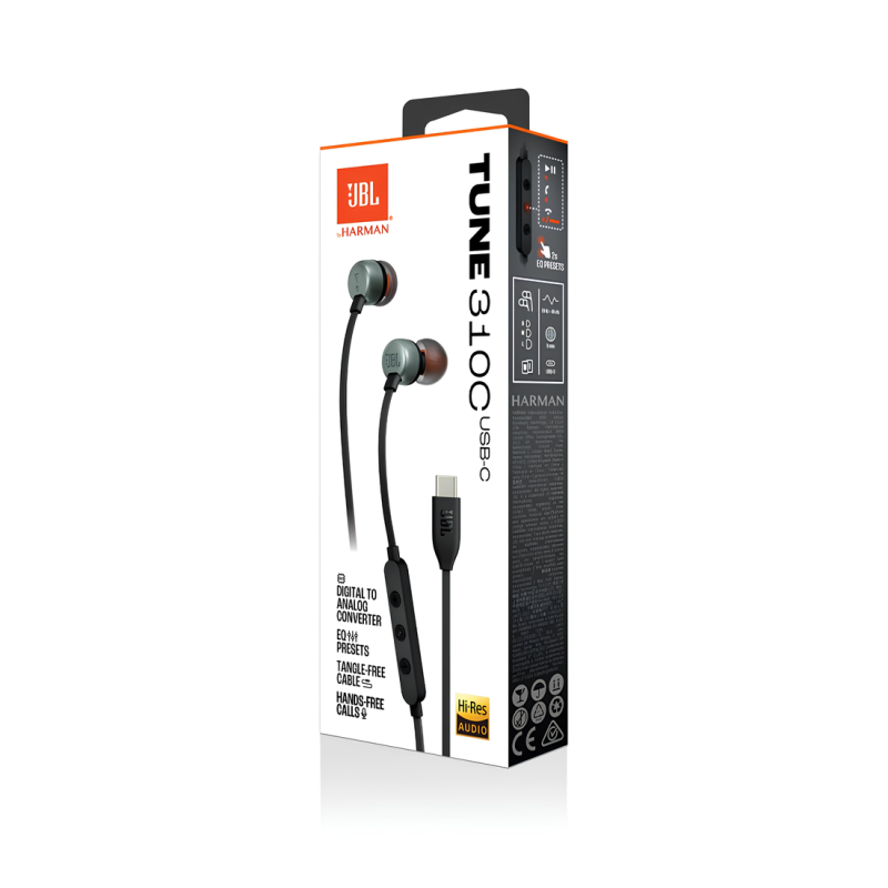 ECOUTEURS FIL TYPE C TUNE 310 BLACK JBL